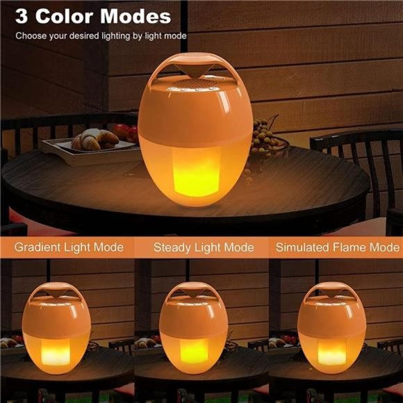 Bluetooth Speakers with Flame Lights, Portable Pool Speaker IP68 Waterproof - Picture 5 of 5